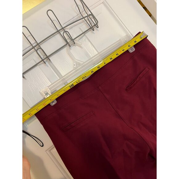 Betabrand Dress Yoga Pants Stretchy 2XL Petite Maroon Red Sailor 6 button - Picture 8 of 9
